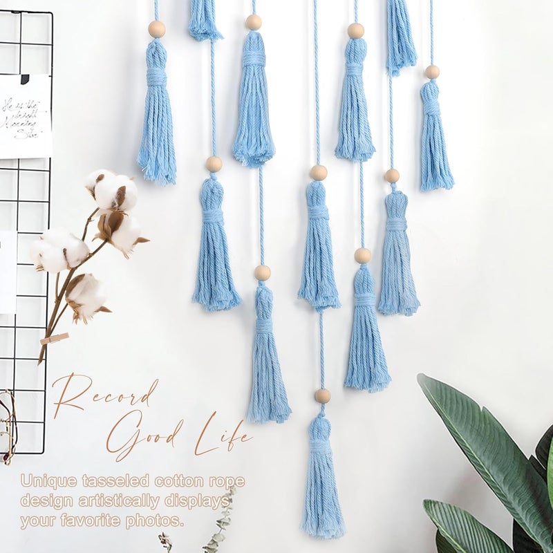 ANROYE Macrame Hanging Photo Display, Picture Holder with 30 Clips for Bedroom Wall, Polaroid Boho Gallery Hangers with LED Light String, Room Decor Gifts for 10 11 12 13 14 Year Old Teen Girl - Image 2